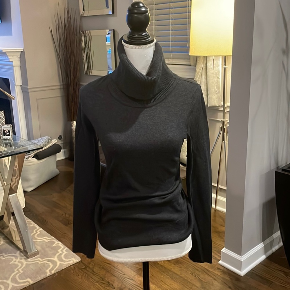Caslon Gray Cotton & Angora Turtleneck SZ XS